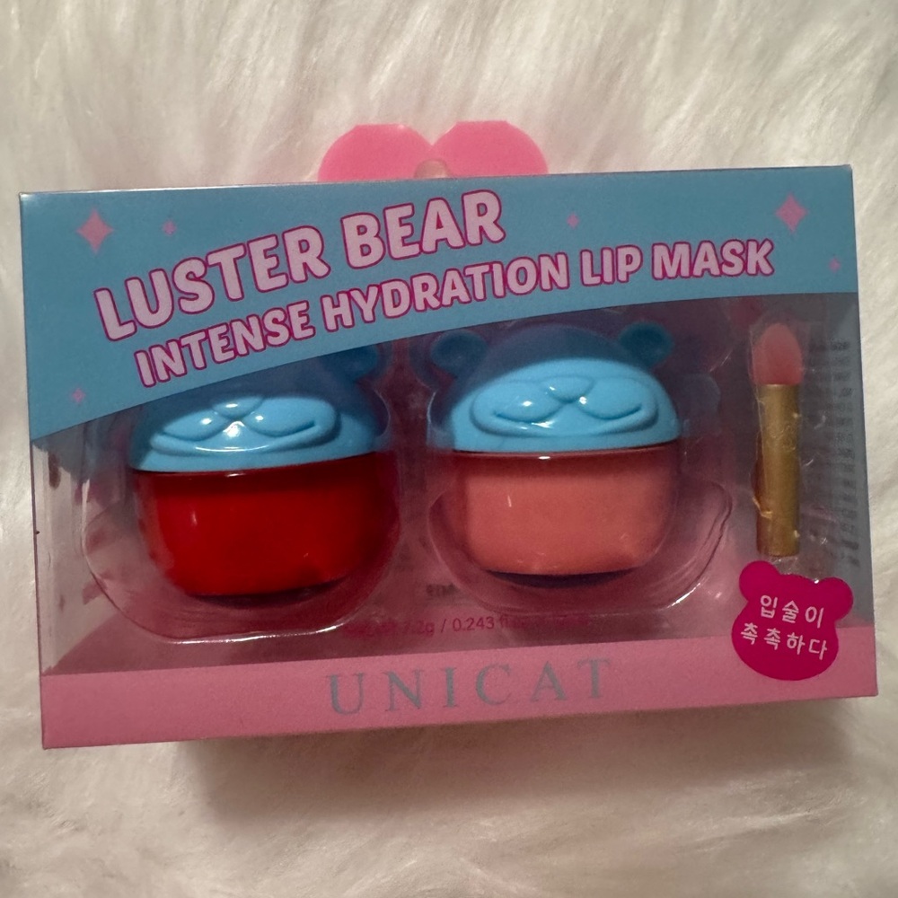 Unicat Luster Bear Intense Hydration Lip Mask Duo - Red & Pink